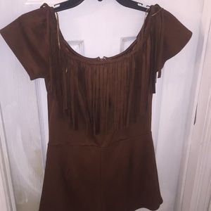 Brown Fringe Jumper